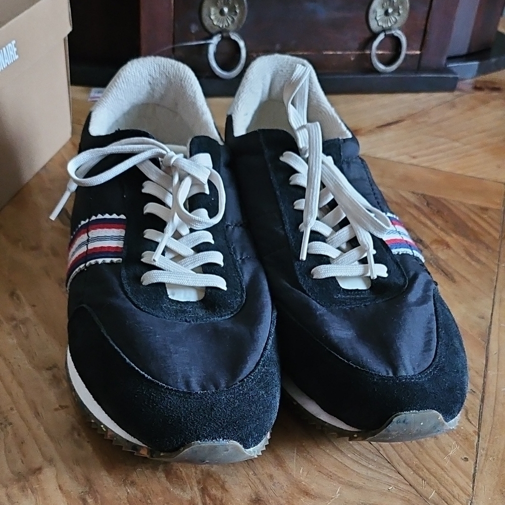 New unworn size 15 Men's SEAVEES ROYAL RUNNER Black Nylon Sneakers Striped